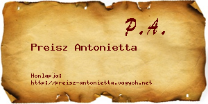 Preisz Antonietta névjegykártya